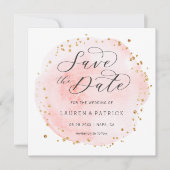 Carte Carrée de Faire-Part de Mariage à Cercle Aqu (Devant)