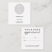 Carte carrée de rappel de rendez-vous (Devant / Derrière)