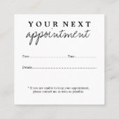 Carte carrée de rappel de rendez-vous (Dos)