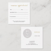 Carte carrée de rendez-vous et de recommandations (Devant / Derrière)