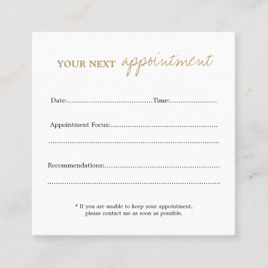 Carte carrée de rendez-vous et de recommandations (Devant)