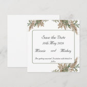 Carte carrée - feuillage vert et marron (Devant / Derrière)