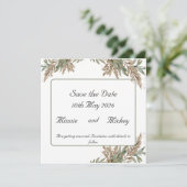 Carte carrée - feuillage vert et marron (Debout devant)