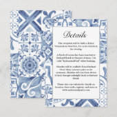 Carte carrelage bleu méditerranéen (Devant / Derrière)