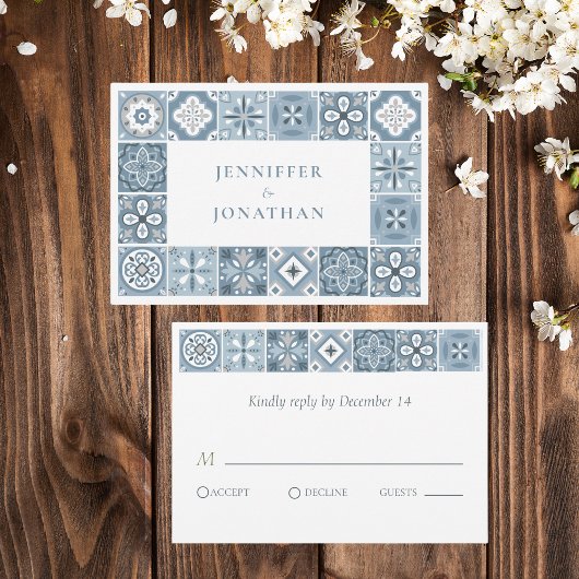 Carte Carrelage espagnol bleu et gris