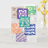 Carte carrés (Fleur jaune)