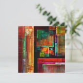 Carte Carrés colorés Motif d'art Abstrait moderne #04 (Debout devant)