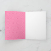 Carte Carrés ondulés rose clair Personnaliser Initiale (Intérieur)