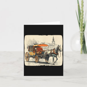 Carte Carrosse de cheval fée en costume de vieille ville