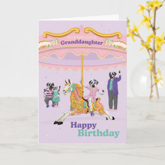 Carte Carrousel à cheval dalmate Grandgirl Anniversaire