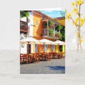 Carte Cartagena Old Town Greeting Card (Fleur jaune)