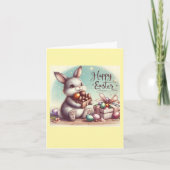 Carte Cartão Comemorativo Folha Dupla páscoa coelho (Devant)