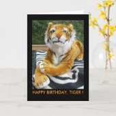 CARTE CARTE, ANNIVERSAIRE<TIGER (Fleur jaune)