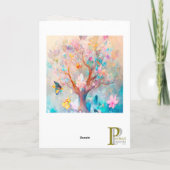 Carte Carte/Billet Arbre Papillon Aquarelle (Dos)