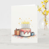 Carte Carte-cadeau aquarelle festive (Fleur jaune)