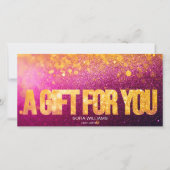 Carte Carte-cadeau Certificat Rose Pailleté Féminin Mode (Devant)