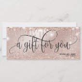 Carte Carte-cadeau moderne avec rose en or en cascade Ce (Devant)