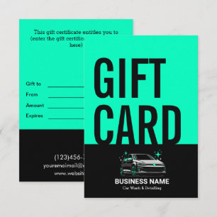 Carte Carte-cadeau personnalisée pour lavage et nettoyag