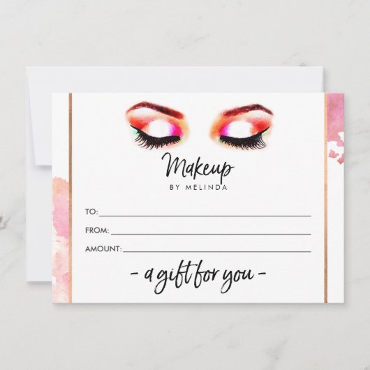 Carte Carte-cadeau pour artiste maquillage créative aqua (Devant)