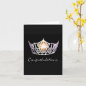 Carte Carte-Congrats argentée de salutation de couronne (Fleur jaune)