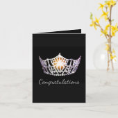 Carte Carte-Congrats argentée de salutation de couronne (Fleur jaune)