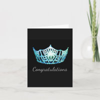 Carte-Congrats de salutation de couronne d'Aqua de