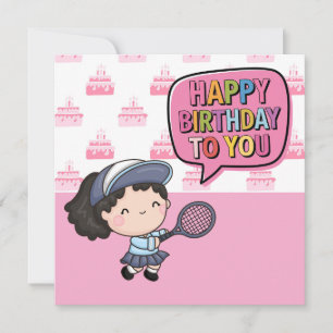 Carte "Carte d'anniversaire à thème de tennis : As & Che
