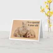 CARTE **CARTE D'ANNIVERSAIRE DE LA FILLE DE 6 ANS** (Fleur jaune)