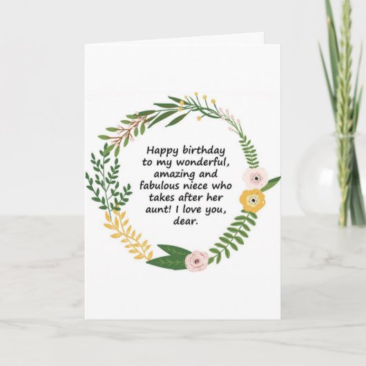 CARTE ***CARTE D'ANNIVERSAIRE DE LA NIÈCE SPÉCIALE ET DE (Devant)