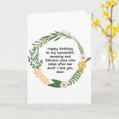 CARTE ***CARTE D'ANNIVERSAIRE DE LA NIÈCE SPÉCIALE ET DE (Fleur jaune)