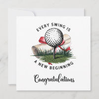 "Carte de diplôme de golf - Félicitations diplômés