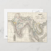 carte carte de l'Inde vintage (Devant / Derrière)