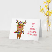 CARTE **CARTE DE NOËL DE L'ENSEIGNANT (Fleur jaune)