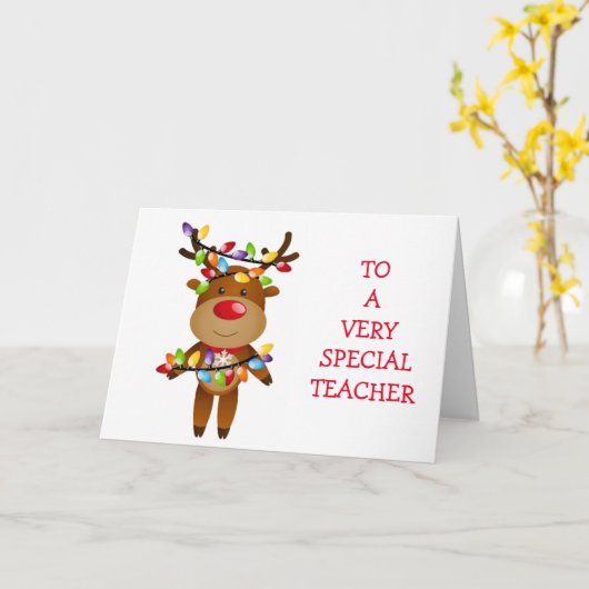 CARTE **CARTE DE NOËL DE L'ENSEIGNANT (Fleur jaune)