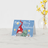 CARTE **CARTE DE NOËL DE NEPHEW** GNOME (Fleur jaune)