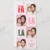 Carte "Carte de Noël photo Fa La La | Rose et festive " (Devant)