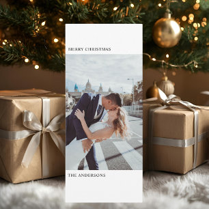 Carte "Carte de Noël photo verticale minimaliste élégant