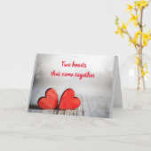 CARTE **CARTE DE PROPOSITION** AVEC 2 COEURS ENSEMBLE (Fleur jaune)