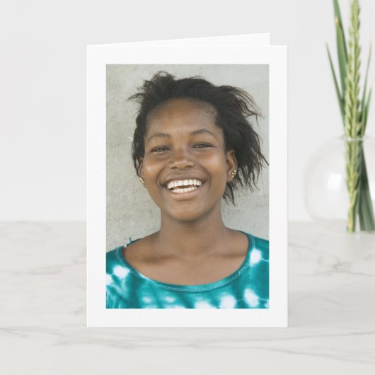 Carte Carte, "jeune fille de sourire dans la robe verte (Devant)