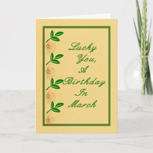 Carte Carte, Mars Anniversaire Vert & Or (Devant)