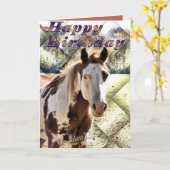 Carte Carte-personnaliser d'anniversaire de cheval (Fleur jaune)