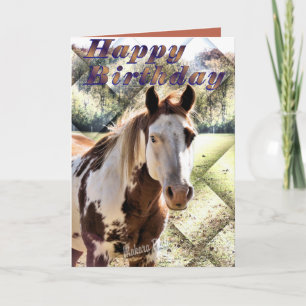 Carte Carte-personnaliser d'anniversaire de cheval