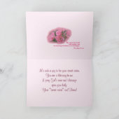 Carte Carte-personnaliser rose de soeur secrète toute (Intérieur)