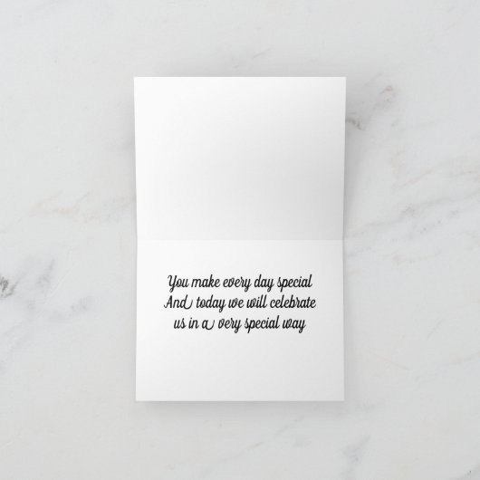 CARTE **CARTE "POUR NOTRE ANNIVERSAIRE" (Intérieur)