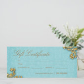 Carte Cartes-cadeaux Salon Spa Gold Leaf Blue (Debout devant)
