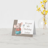 Carte Cartographie d'animal de souris lunettes 4e Annive (Fleur jaune)