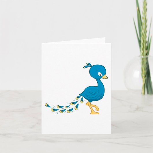 Carte Carton bleu paon Oiseau