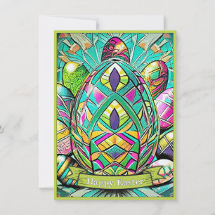Carte Carton couleur Motif de Pâques avec Oeufs de Pâque