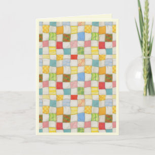 Carte CARTON D'ANNIVERSAIRE CRAZY QUILT / Crème