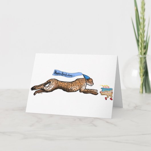 Carte Carton D'Anniversaire Du Gâteau Cheetah Et Runaway (Devant)